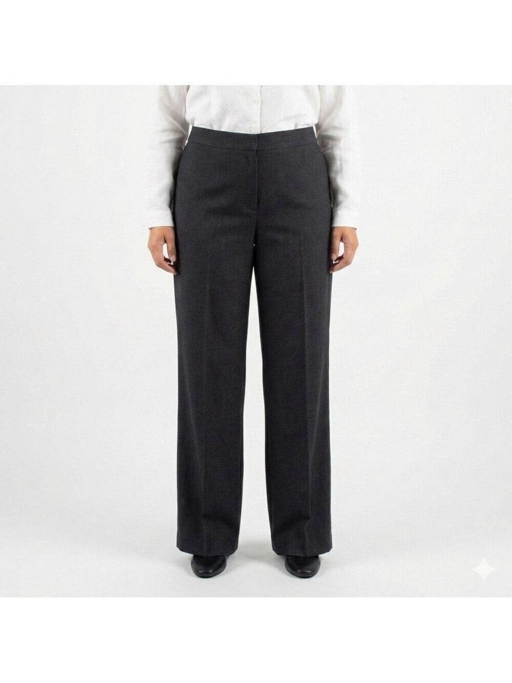LAURA Wool Blend Fully Lined Straight Leg Trousers Front Fly Close US Sz 12